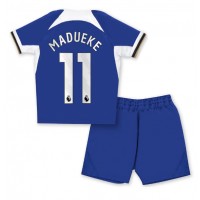 Camisa de Futebol Chelsea Noni Madueke #11 Equipamento Principal Infantil 2023-24 Manga Curta (+ Calças curtas)